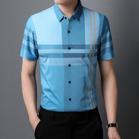 Chemise à manches courtes à imprimé géométrique fluide pour hommes - Henrik