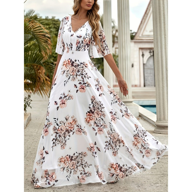 Langes geblümtes Kleid für Frauen - Sorelia