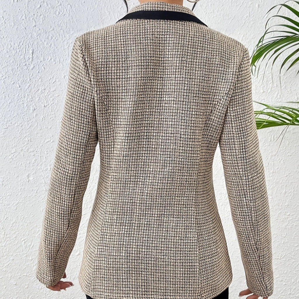 Damen Jacke Tweed Stoff Kontrast Revers eleganten Stil - Noémie