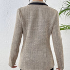 Damen Jacke Tweed Stoff Kontrast Revers eleganten Stil - Noémie