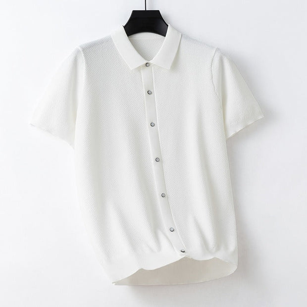Chemise à manches courtes en maille fine pour hommes - Renzo