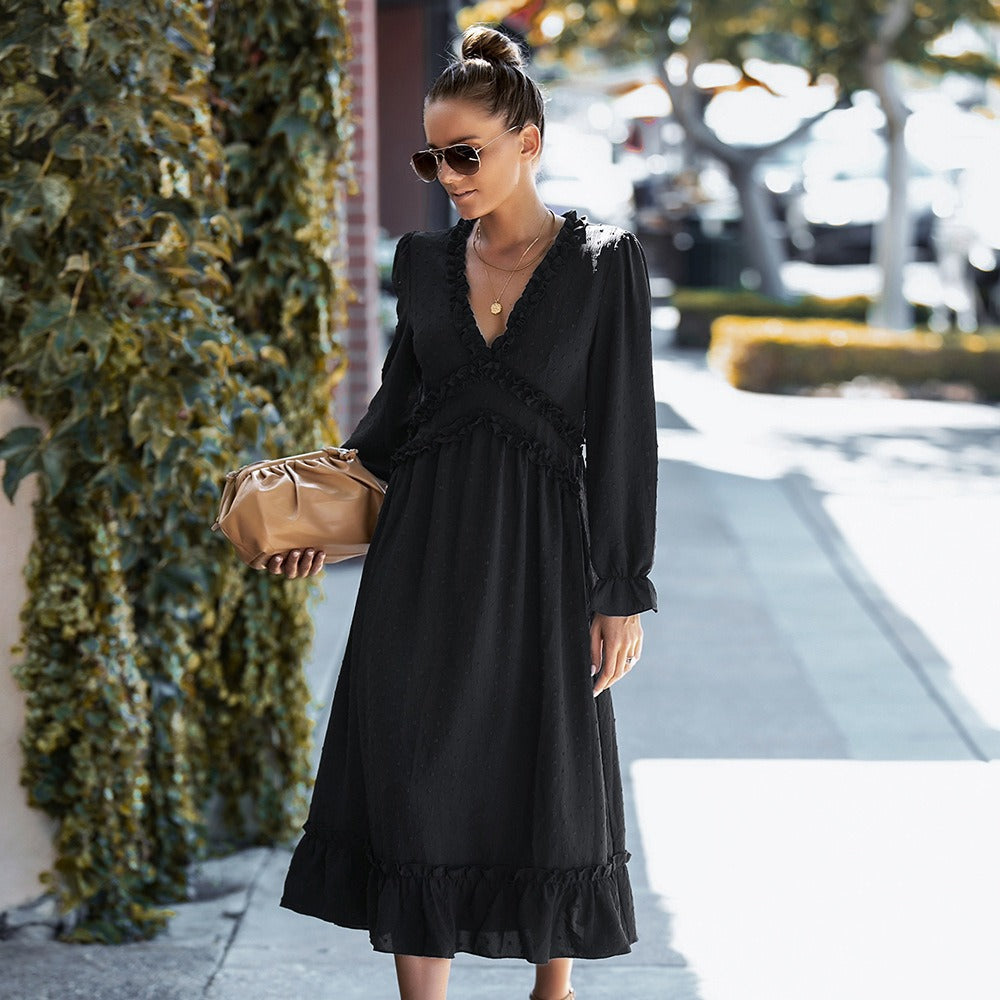 Damen Midikleid mit romantischer Plumeti-Struktur - Aitana
