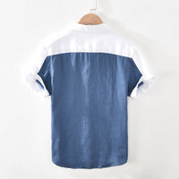 Chemise à manches courtes en coton coloré pour hommes - Sjoerd