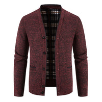 Cardigan tricoté doublé écossais pour hommes, style décontracté - Morten