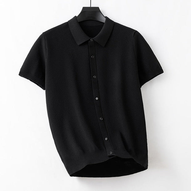 Chemise à manches courtes en maille fine pour hommes - Renzo