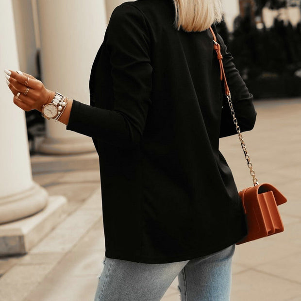 Blazer long décontracté sans fermeture éclair pour femmes - Nuri