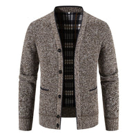 Cardigan tricoté doublé écossais pour hommes, style décontracté - Morten