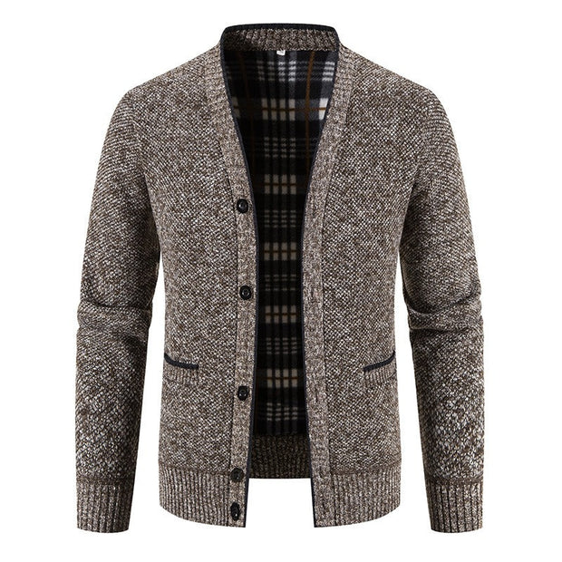 Cardigan tricoté doublé écossais pour hommes, style décontracté - Morten