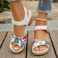 Sandales pour femmes en cuir synthétique à talon moyen - Vanessa