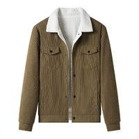 Veste en velours côtelé pour homme, doublée en polaire, style décontracté - Alain
