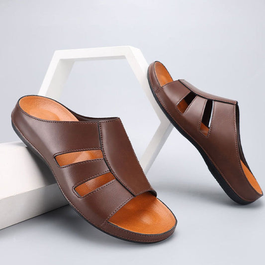 Orthopädische Herren-Sandalen mit offener Zunge und klassischem Design - Sergio