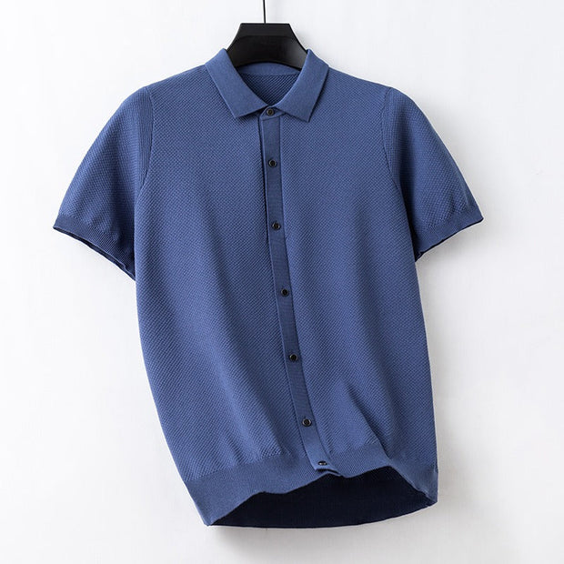 Chemise à manches courtes en maille fine pour hommes - Renzo
