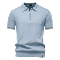 Polo classique à manches courtes en maille zippée pour hommes - Baptiste