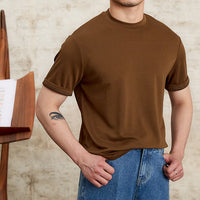 Herren-T-Shirt weiches Stretchgewebe klassischer Schnitt - Elias