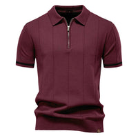 Polo classique à manches courtes en maille zippée pour hommes - Baptiste
