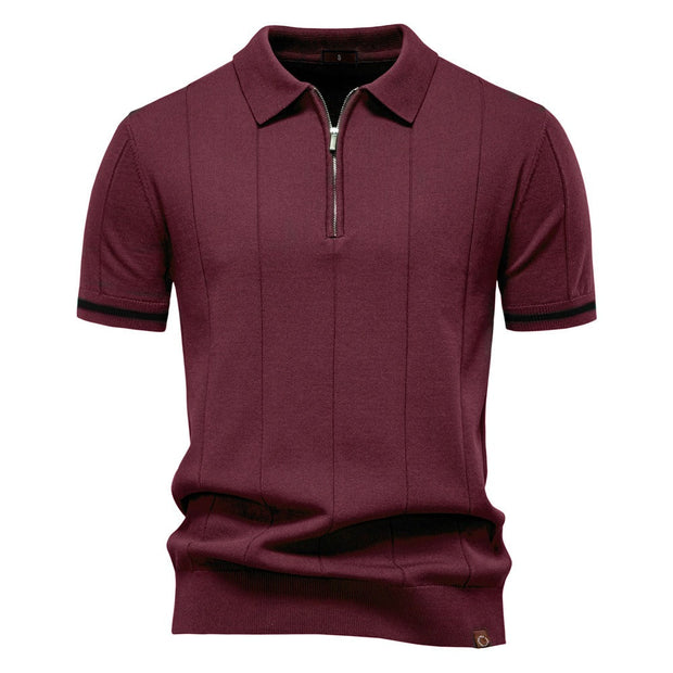 Polo classique à manches courtes en maille zippée pour hommes - Baptiste