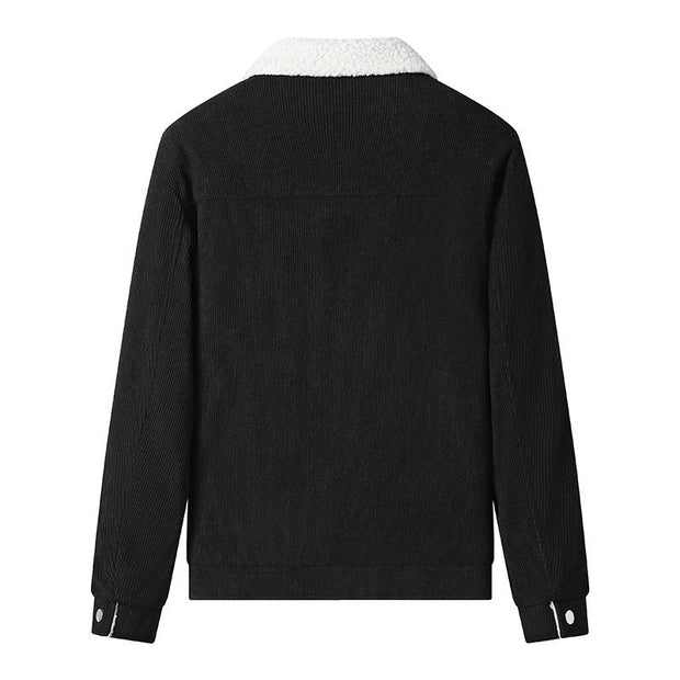 Veste en velours côtelé pour homme, doublée en polaire, style décontracté - Alain
