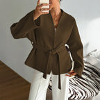 Damen-Wickeljacke mit Gürtel - Bitia