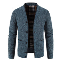 Cardigan tricoté doublé écossais pour hommes, style décontracté - Morten