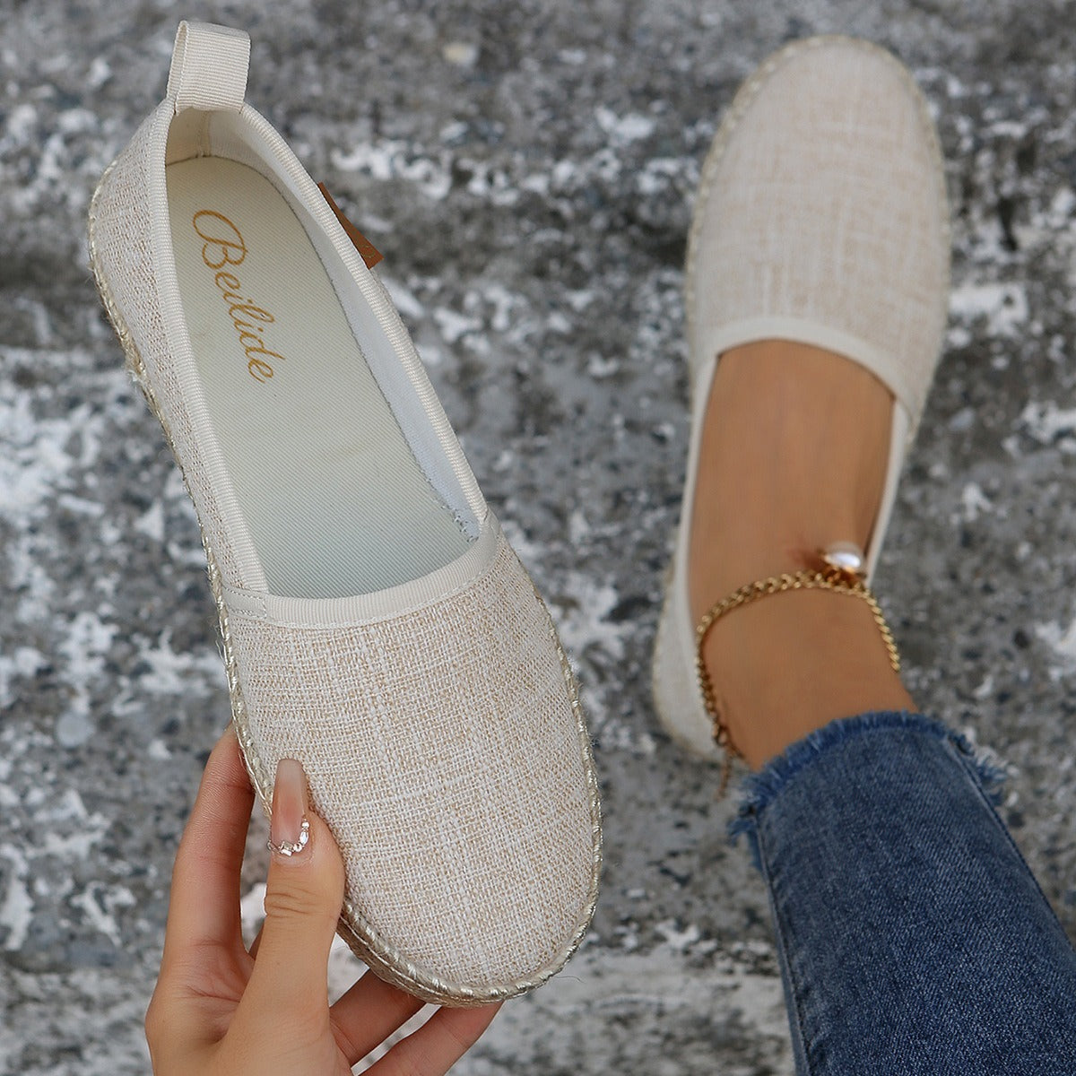 Damen Espadrilles mit Jutesohle Slip-On – Mireia