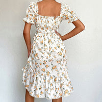 Geblümtes Midikleid mit Puffärmeln im Vintage-Stil für Damen - Julieta