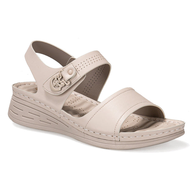 Sandales orthopédiques confort pour femmes avec semelle compensée en cuir synthétique - Nala