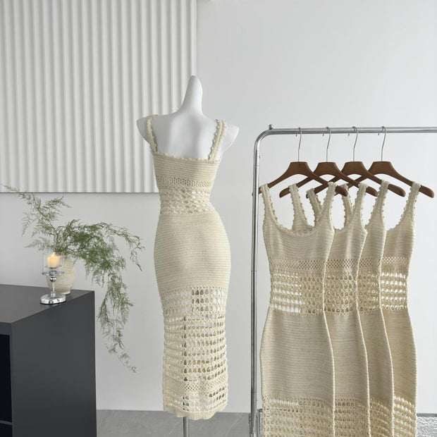 Robe midi ajustée en maille ajourée - Danira