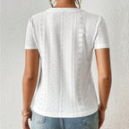 Damen T-Shirt Baumwolle Stickerei Rundhals - Livia