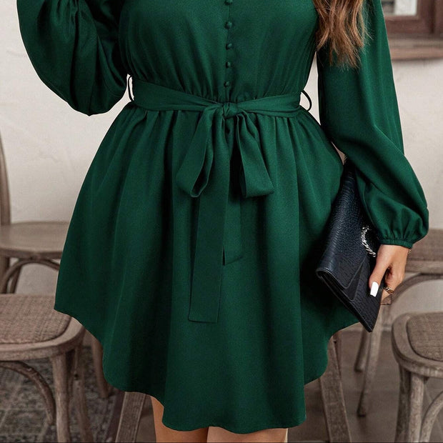 Robe courte avec nœud à la taille - Narella