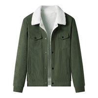 Veste en velours côtelé pour homme, doublée en polaire, style décontracté - Alain