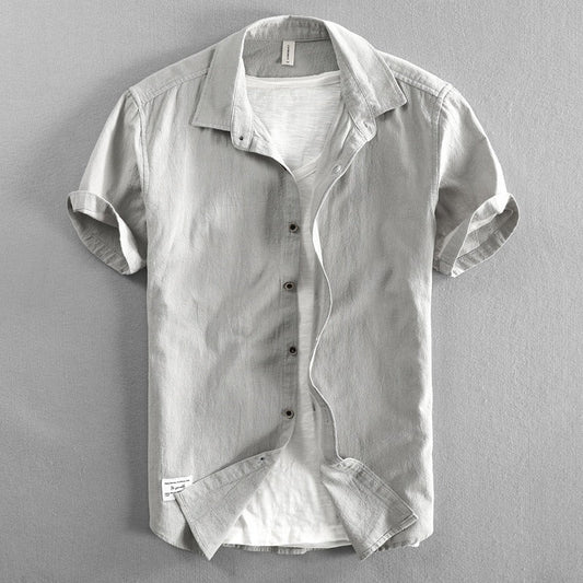 Chemise à manches courtes en lin pour hommes, style décontracté - Roberto