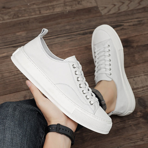 Baskets homme en cuir synthétique blanc style urbain - Yago