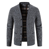 Cardigan tricoté doublé écossais pour hommes, style décontracté - Morten