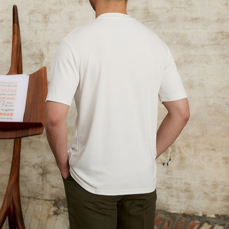 Herren-T-Shirt weiches Stretchgewebe klassischer Schnitt - Elias