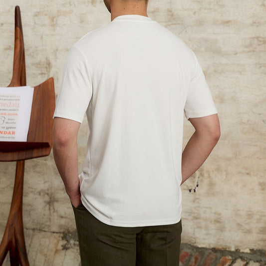 Herren-T-Shirt weiches Stretchgewebe klassischer Schnitt - Elias