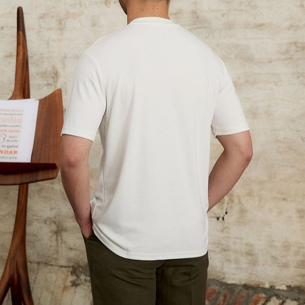 Herren-T-Shirt weiches Stretchgewebe klassischer Schnitt - Elias