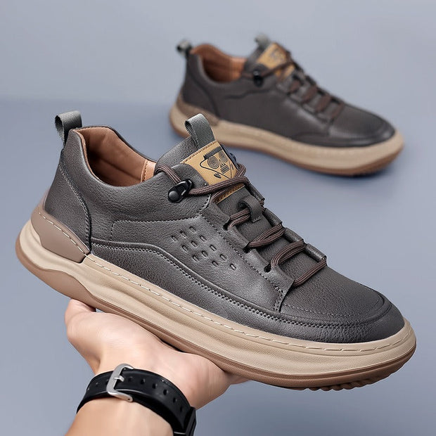 Baskets homme décontractées en cuir synthétique avec lacets élastiques - Édgar