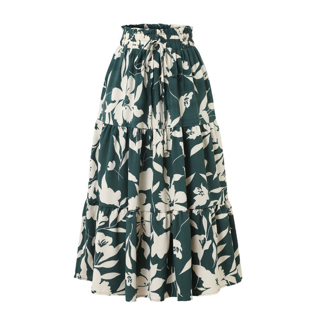 Jupe midi pour femme à imprimé floral plissé - Camila