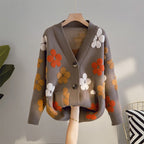 Jacquard-Strickjacke im Retro-Stil für Damen - Karla