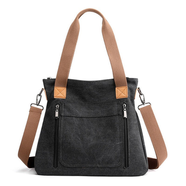 Sac fourre-tout en toile solide et décontractée pour femmes avec double poignée - Marisol