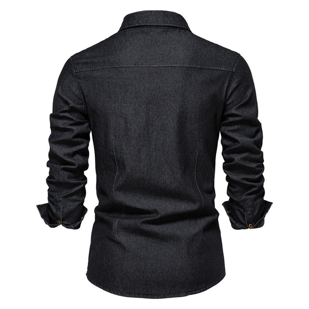 Langärmeliges Denim-Hemd für Männer - Derek