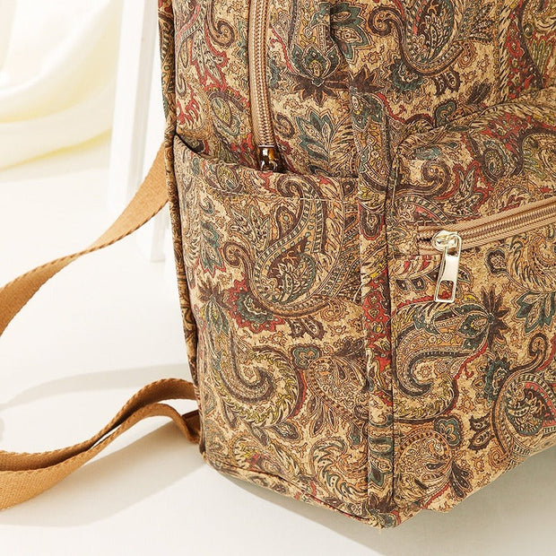 Sac à dos en tissu imprimé de grande capacité style vintage - Francis