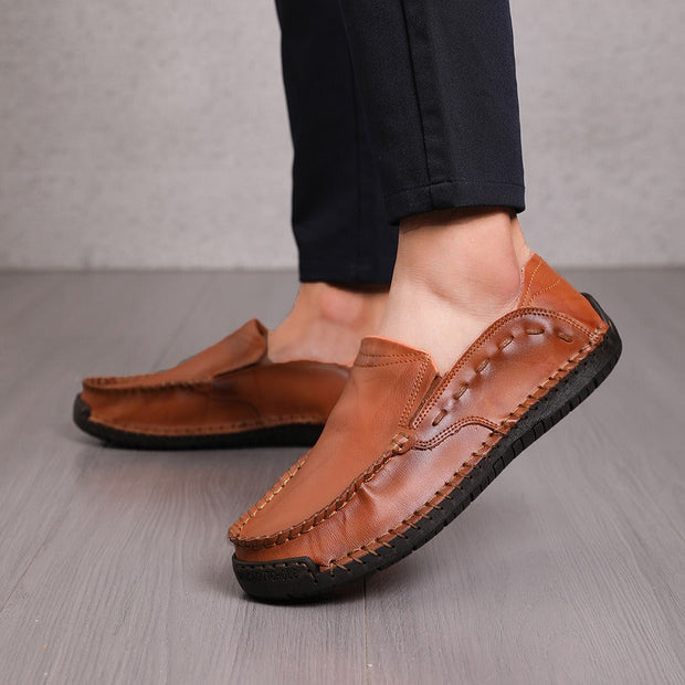 Mocassins en cuir synthétique cousus à la main pour hommes, style décontracté - Braulio