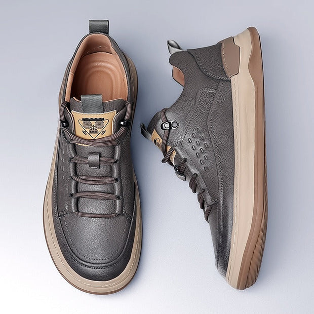 Baskets homme décontractées en cuir synthétique avec lacets élastiques - Édgar