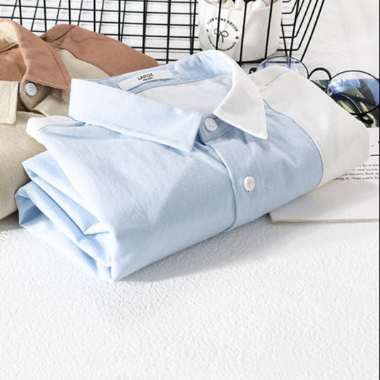 Chemise patchwork contrastée à manches courtes pour hommes - Elian