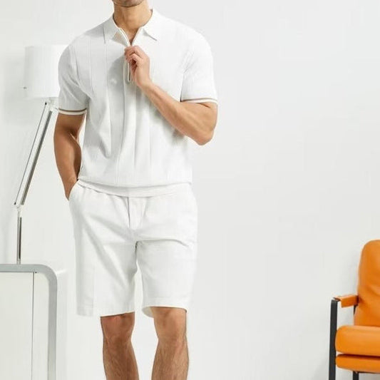 Polo en maille fine pour homme avec col moderne - Marc