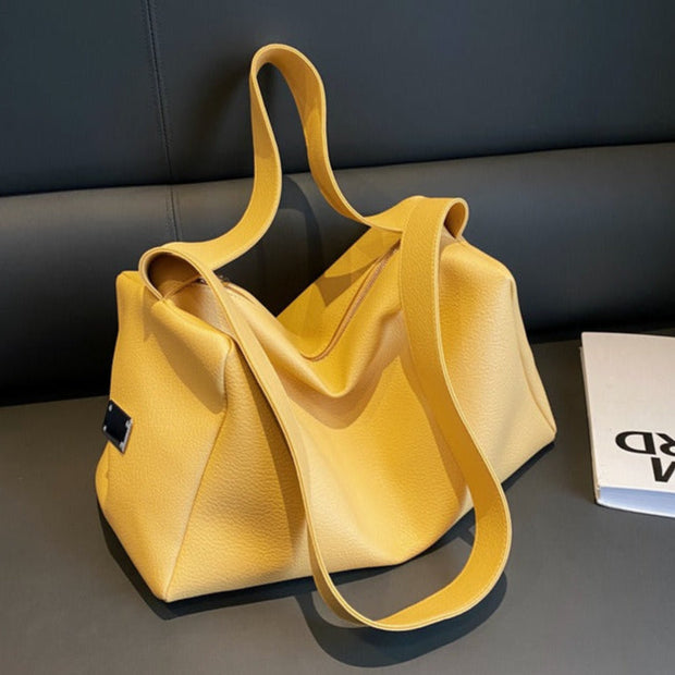 Sac fourre-tout de grande capacité en cuir synthétique de style décontracté pour femme - Andrea