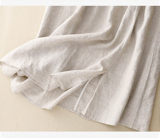 Jupe longue en lin avec ceinture élastique - Nala