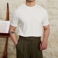 Herren-T-Shirt weiches Stretchgewebe klassischer Schnitt - Elias