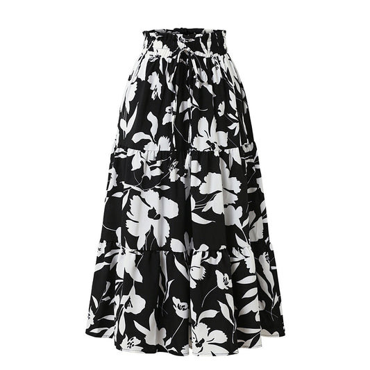 Jupe midi pour femme à imprimé floral plissé - Camila